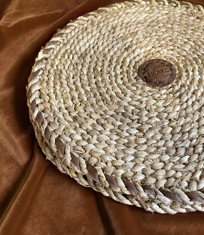 Hoffz Zitkussen Ladi Rond Geweven Maïsblad D46,5 x H 3,5/4 cm