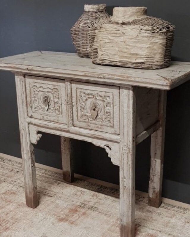 Luksa Home Collection Wandtafel | 2 Laden | Aziatisch | H80 x B110 x D45 cm