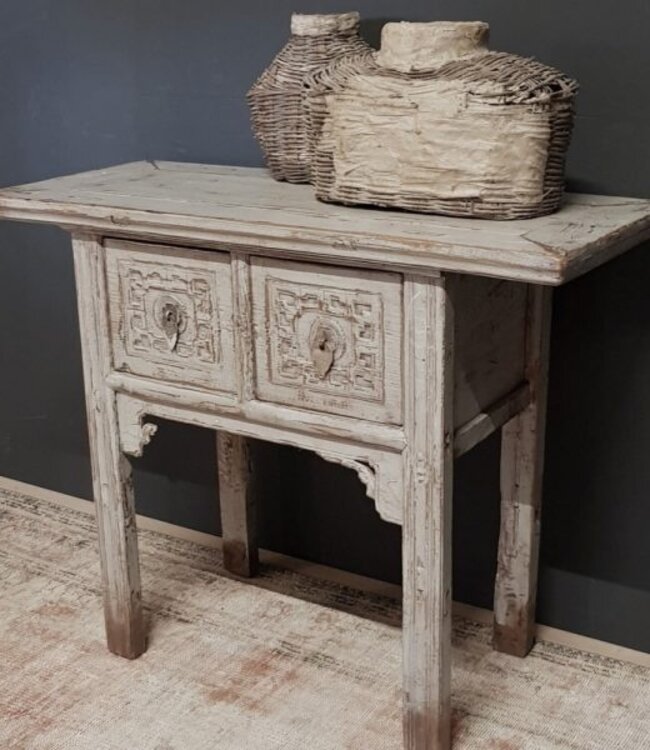 Luksa Home Collection Wandtafel | 2 Laden | Aziatisch | H80 x B110 x D45 cm