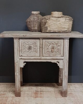 Luksa Home Collection Wandtafel | 2 Laden | Aziatisch | H80 x B110 x D45 cm