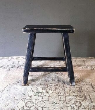 Luksa Home Collection Houten Kruk | Rechthoekig | Zwart