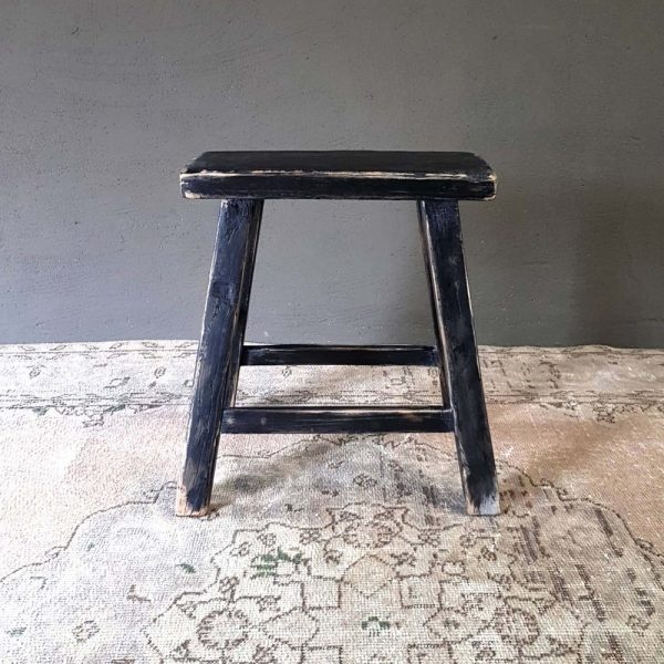 Luksa Home Collection Houten Kruk | Rechthoekig | Zwart
