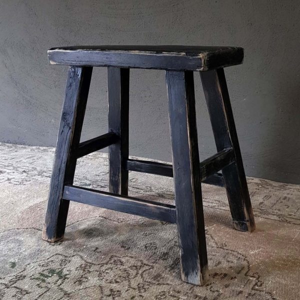 Luksa Home Collection Houten Kruk | Rechthoekig | Zwart