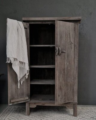 Luksa Home Collection Kast Jintse | Antique Grey | H190 x B100 x D50 cm