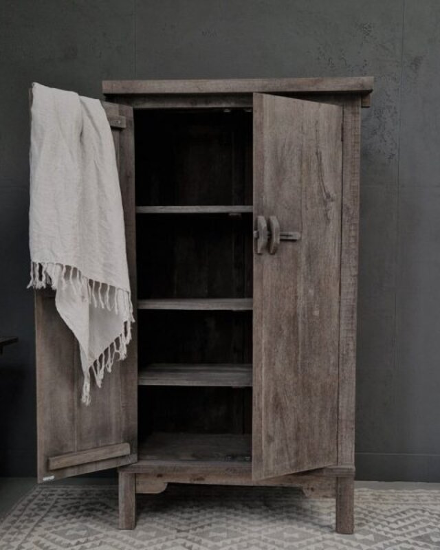 Luksa Home Collection Kast Jintse | Antique Grey | H190 x B100 x D50 cm