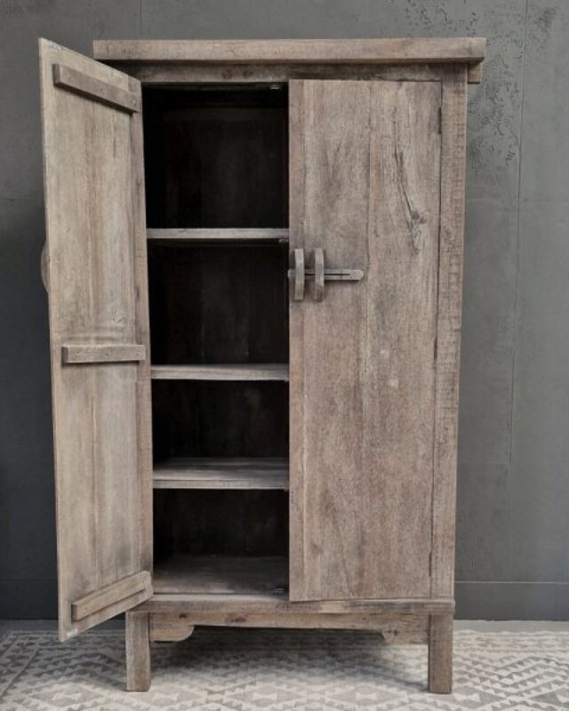 Luksa Home Collection Kast Jintse | Antique Grey | H190 x B100 x D50 cm