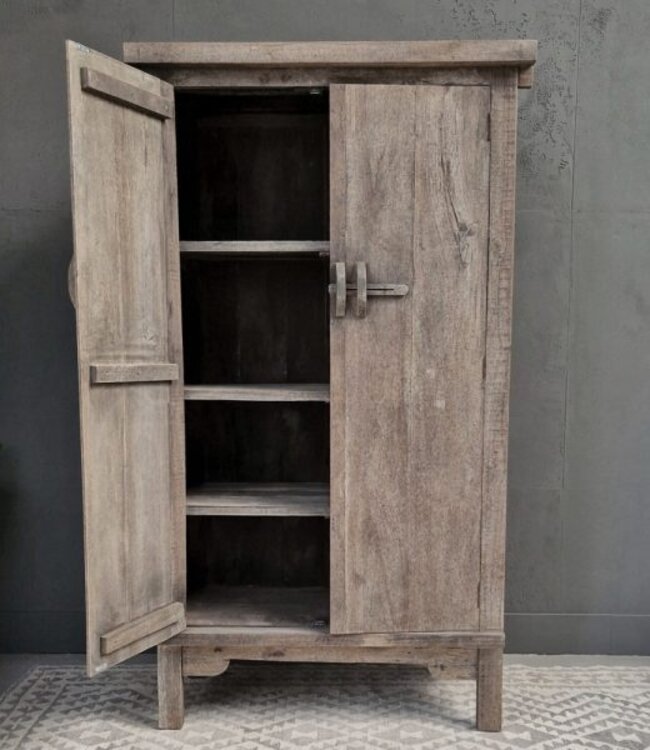 Luksa Home Collection Kast Jintse | Antique Grey | H190 x B100 x D50 cm