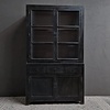 Vitrinekast Brita | Vintage Black | H220 x B120 x D47 cm