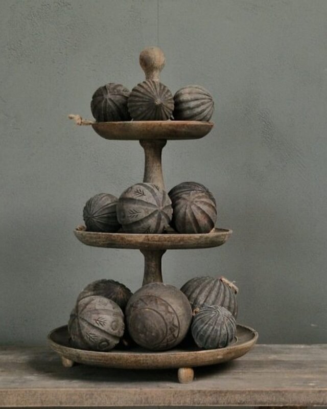 Luksa Home Collection Etagère Flip | Antique Grey | Rond | H60 x D40 cm