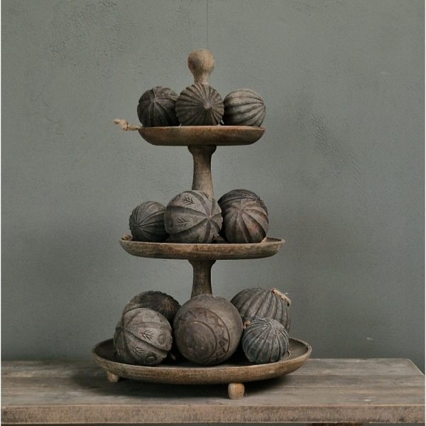 Luksa Home Collection Etagère Flip | Antique Grey | Rond | H60 x D40 cm