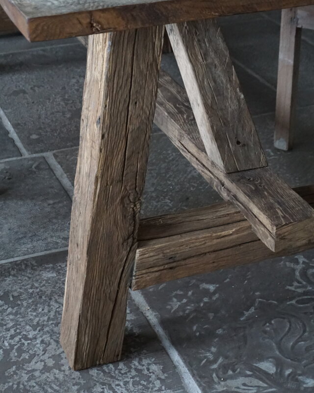 Rene Houtman Eetkamertafel Twan | Oud Eikenhout | B220 x D100 cm
