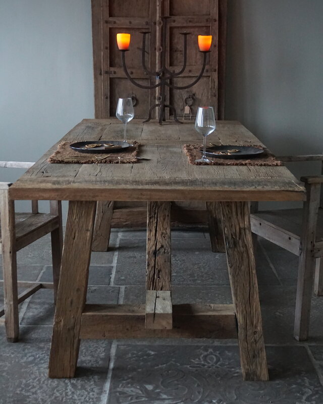 Rene Houtman Eetkamertafel Teun | Oud Eikenhout | B220 x D100 cm