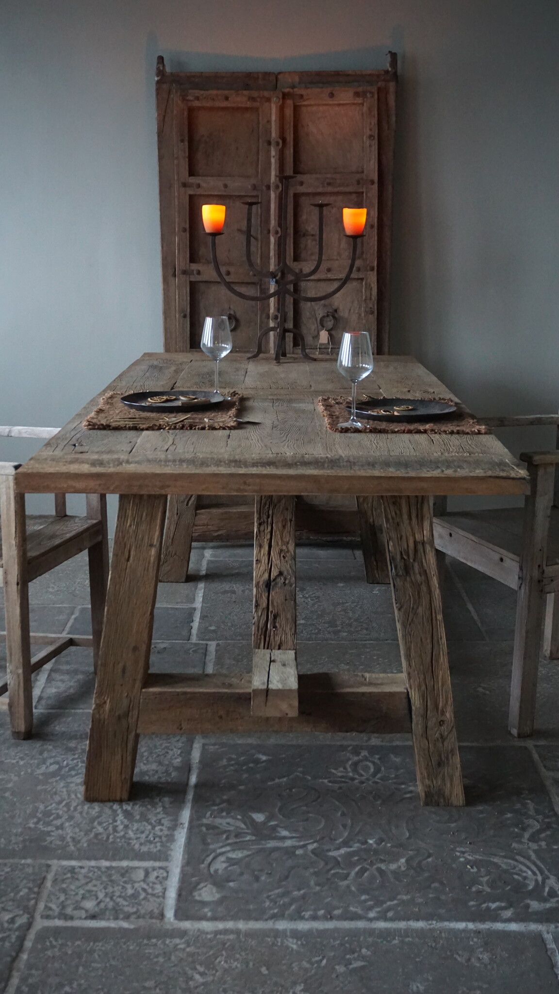 Rene Houtman Eetkamertafel Teun | Oud Eikenhout | B220 x D100 cm