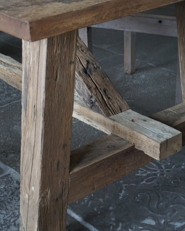 Rene Houtman Eetkamertafel Teun | Oud Eikenhout | B220 x D100 cm