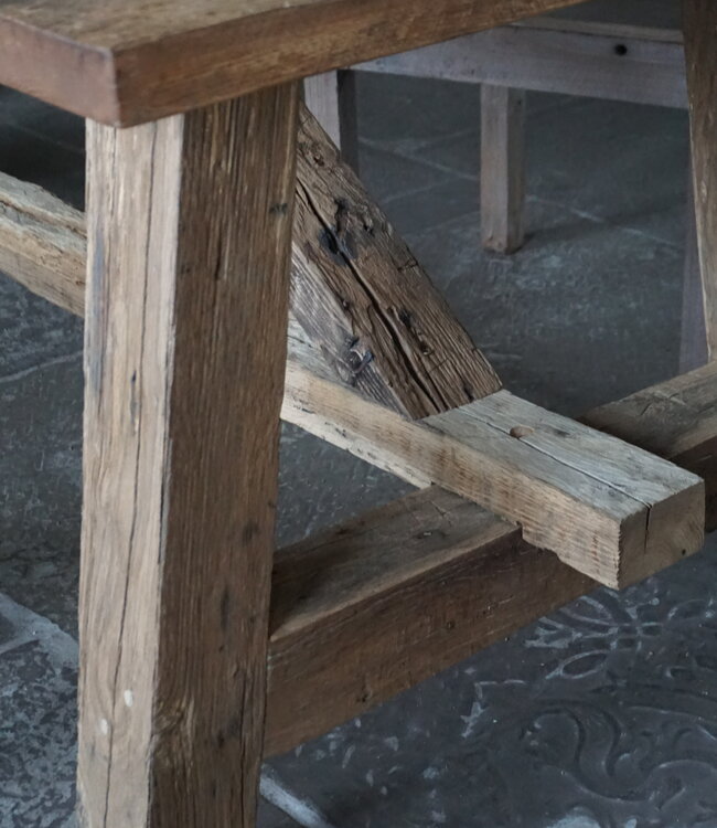 Rene Houtman Eetkamertafel Teun | Oud Eikenhout | B220 x D100 cm