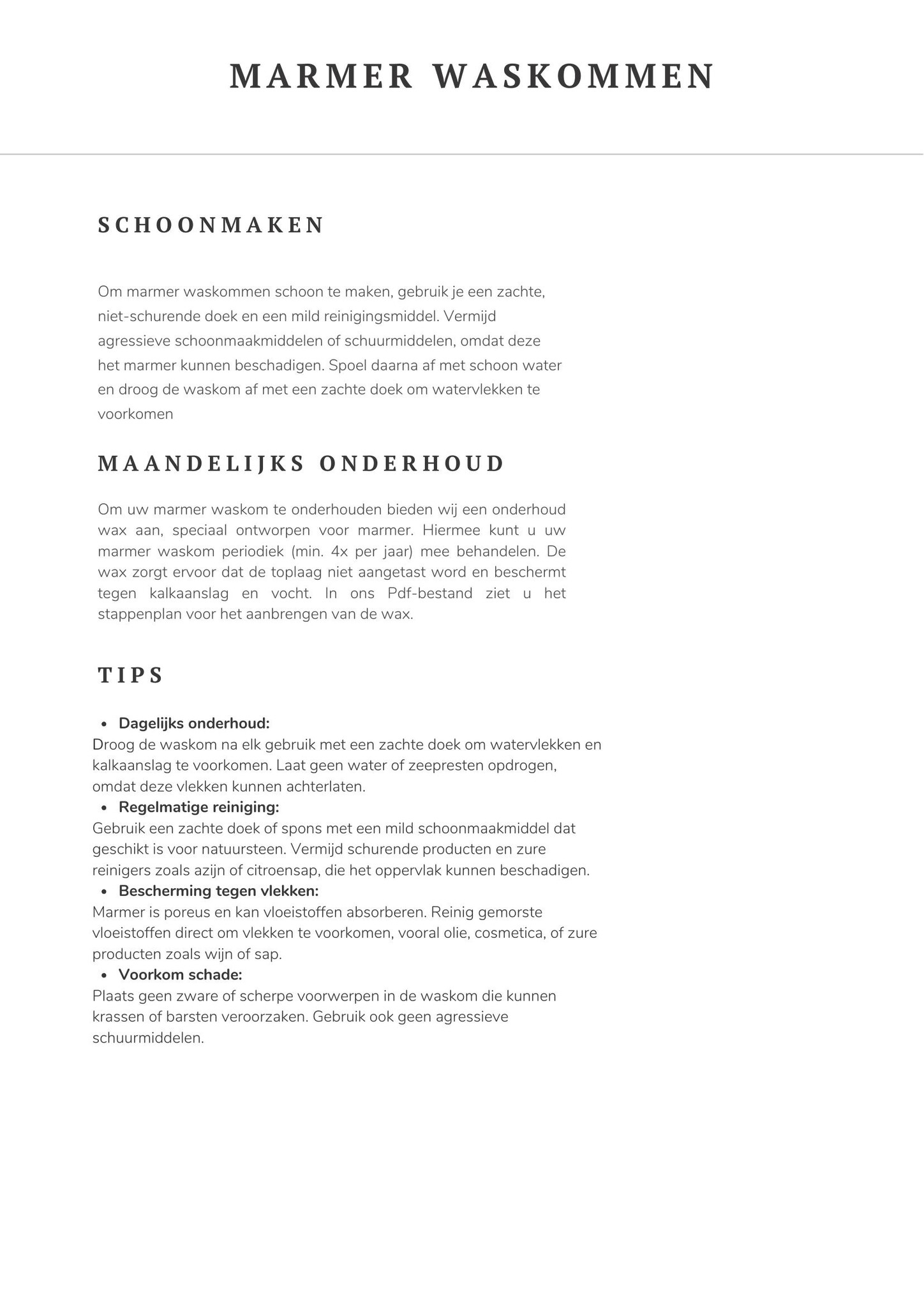 Loutro Bathroomware Onderhoud Set | Marmeren Waskommen