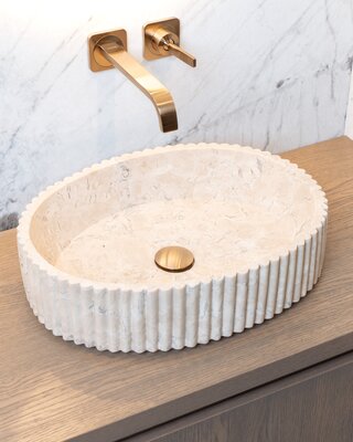 Loutro Bathroomware Waskom Irini Ovaal | Marmer | H12 x B50 x D38 cm
