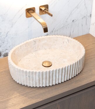 Loutro Bathroomware Waskom Irini Ovaal | Marmer | H12 x B50 x D38 cm