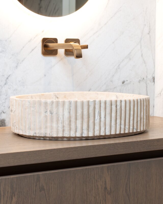 Loutro Bathroomware Waskom Irini Ovaal | Marmer | H12 x B50 x D38 cm