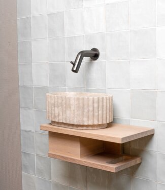 Loutro Bathroomware Waskom Irini Ovaal Mini | Marmer | H12 x B30 x D20 cm