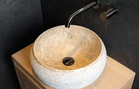 Loutro Bathroomware Waskom Rocky | Marmer | H15 x Ø40 cm | 3 Kleuren
