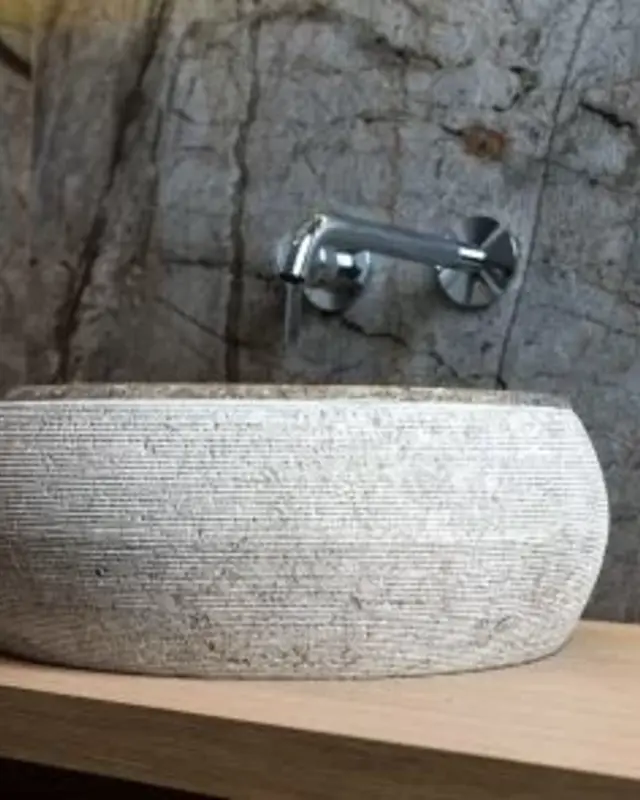 Loutro Bathroomware Waskom Rocky | Marmer | H15 x Ø40 cm | 3 Kleuren