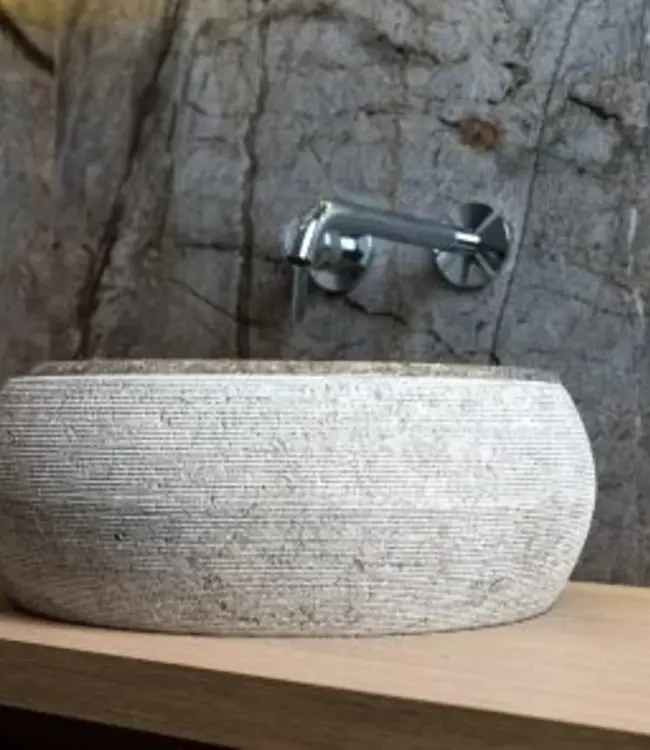 Loutro Bathroomware Waskom Rocky | Marmer | H15 x Ø40 cm | 3 Kleuren