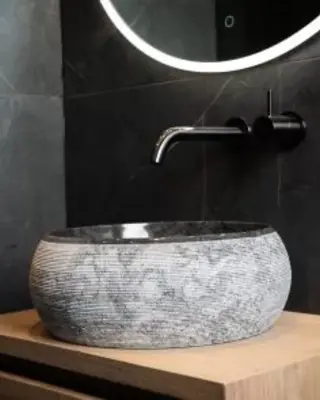 Loutro Bathroomware Waskom Rocky | Marmer | H15 x Ø40 cm | 3 Kleuren