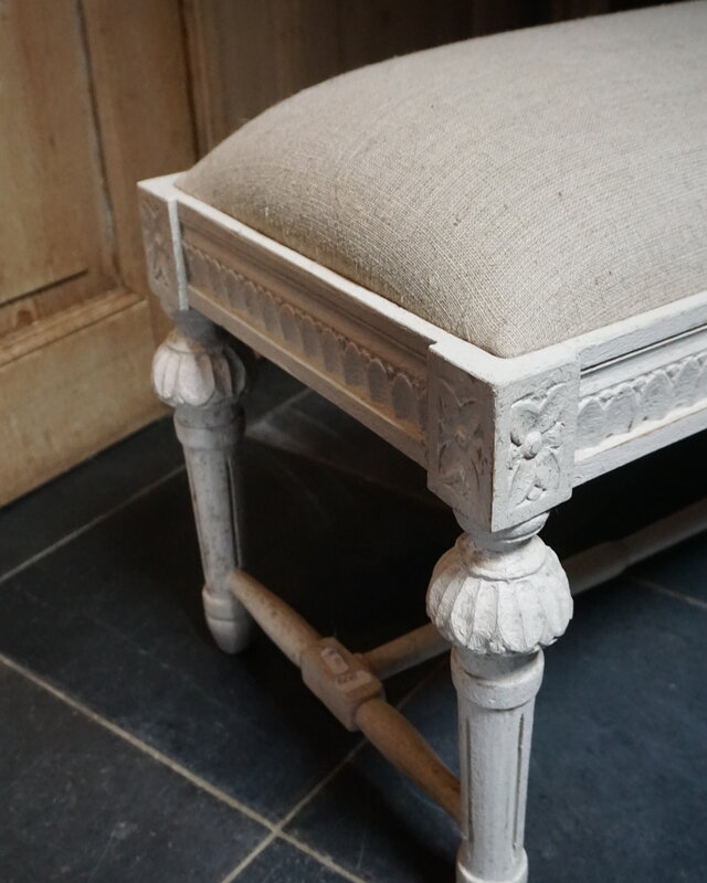 vical Sierlijk Juten Bankje | Creme | H50 x B100 x D38 cm