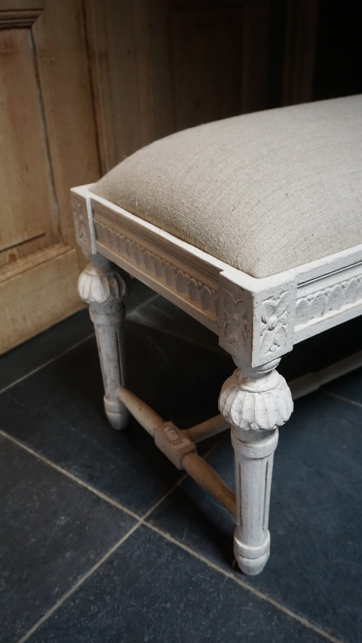 vical Sierlijk Juten Bankje | Creme | H50 x B100 x D38 cm