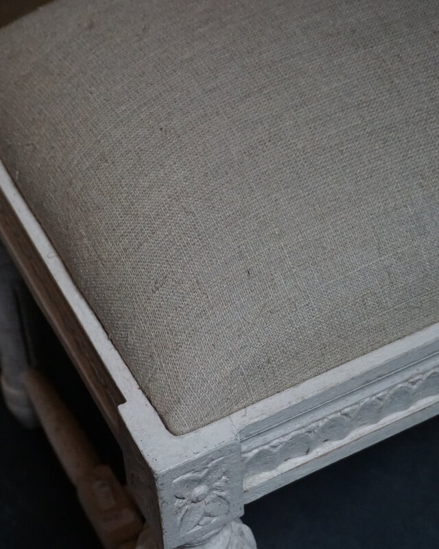 vical Sierlijk Juten Bankje | Creme | H50 x B100 x D38 cm