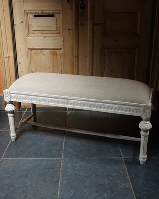 vical Sierlijk Juten Bankje | Creme | H50 x B100 x D38 cm