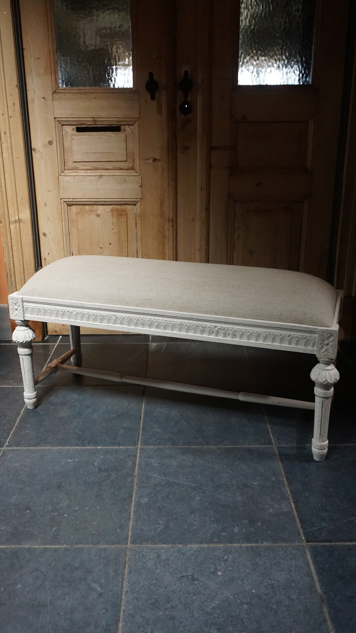 vical Sierlijk Juten Bankje | Creme | H50 x B100 x D38 cm
