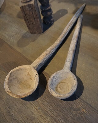 Rene Houtman Robuuste Oud Houten Pollepels | Set Van 2