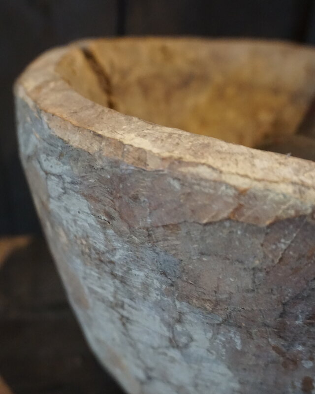 Rene Houtman Oud Houten Kom | H14 x D22 cm | 2 Varianten