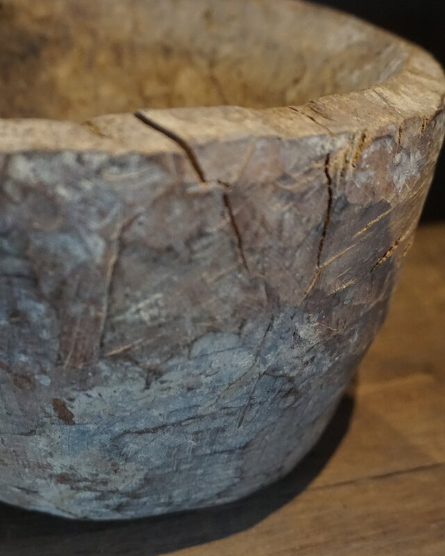 Rene Houtman Oud Houten Kom | H14 x D22 cm | 2 Varianten