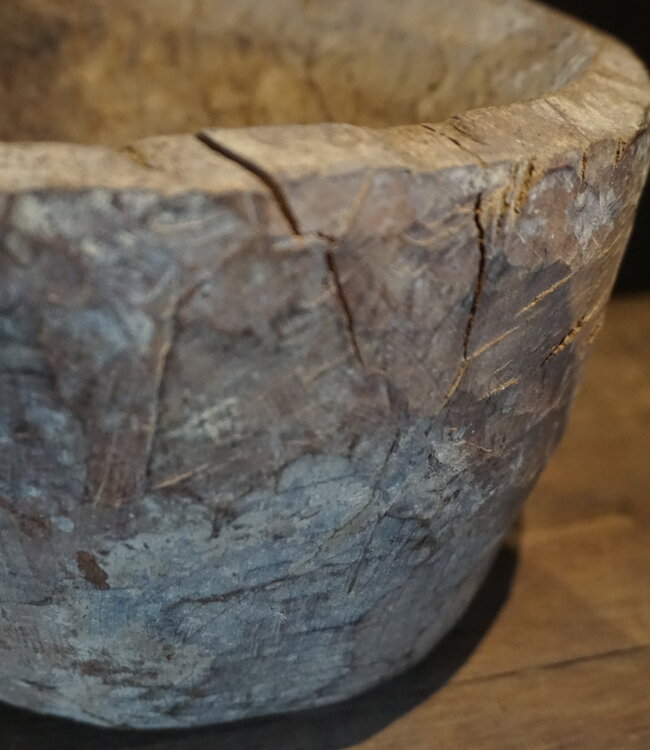 Rene Houtman Oud Houten Kom | H14 x D22 cm | 2 Varianten