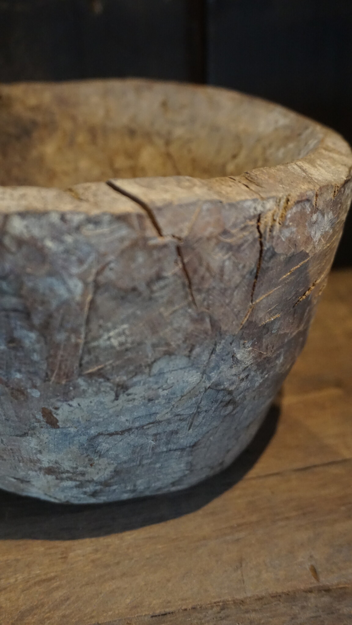 Rene Houtman Oud Houten Kom | H14 x D22 cm | 2 Varianten