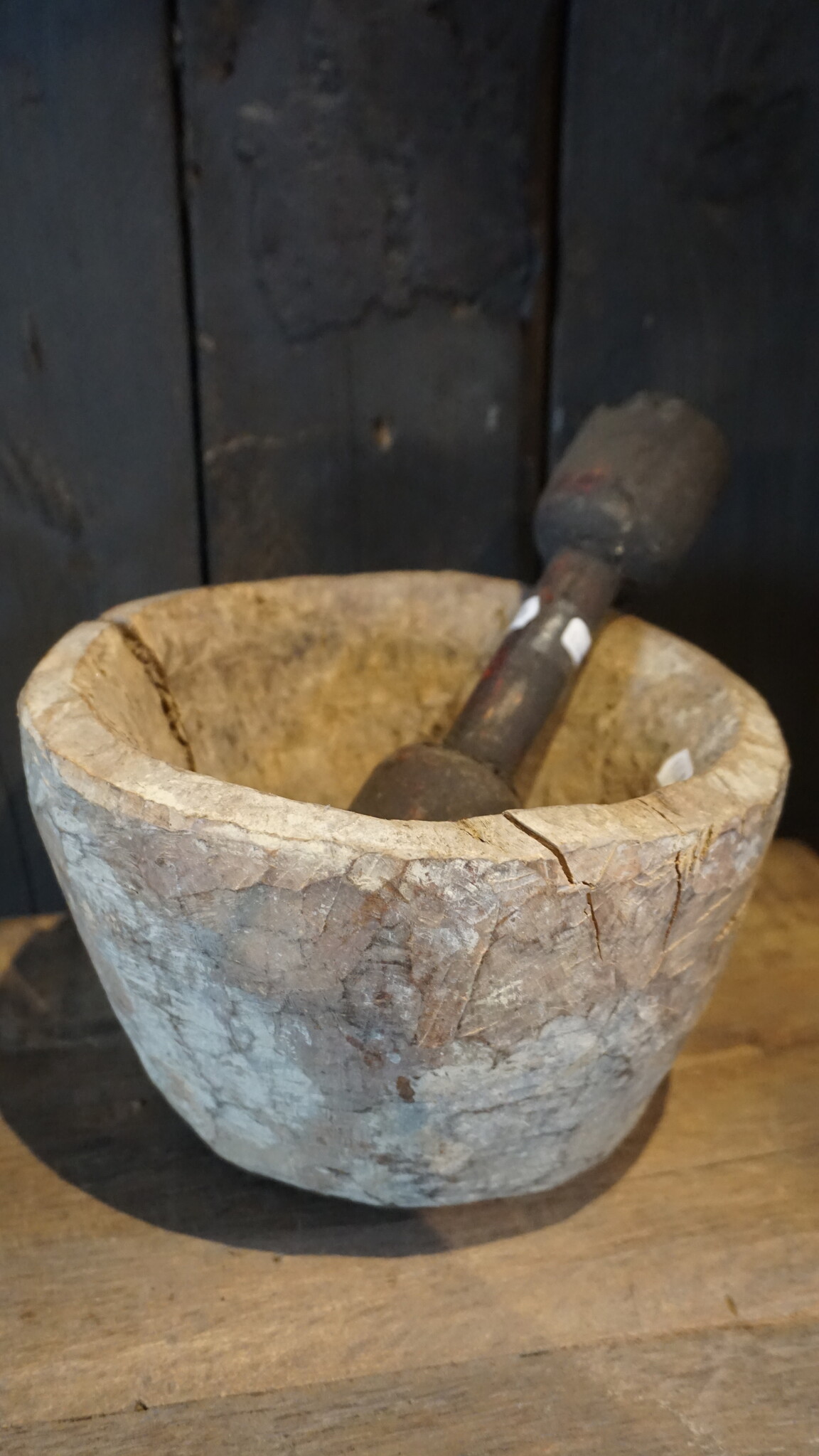 Rene Houtman Oud Houten Kom | H14 x D22 cm | 2 Varianten