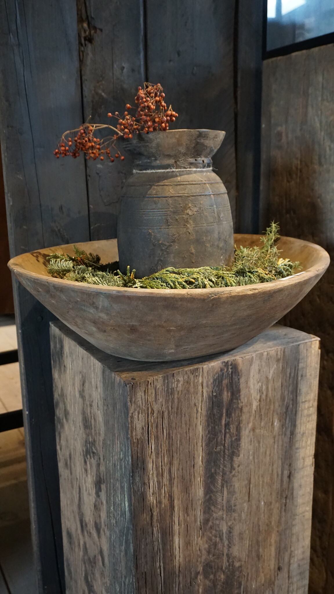 Rene Houtman Chapati Schaal | Oud Hout | H14 x D51 cm