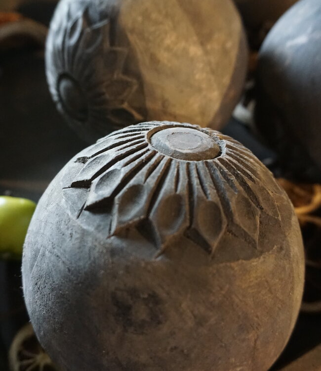 Rene Houtman Landelijke Houten Bal | Grijs | D12 cm