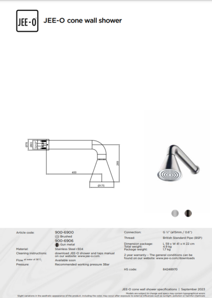 JEE-O Cone Douche Combinatie 02 | Meerdere Kleuren