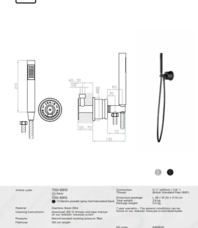 JEE-O Soho Douche Combinatie 02 | 2 Kleuren