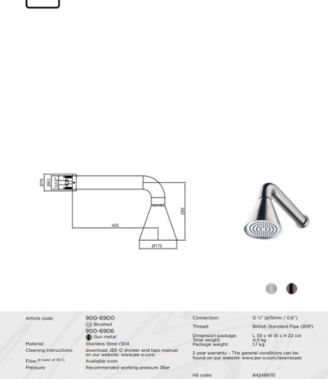 JEE-O Cone Douche Combinatie 01 | Meerdere Kleuren