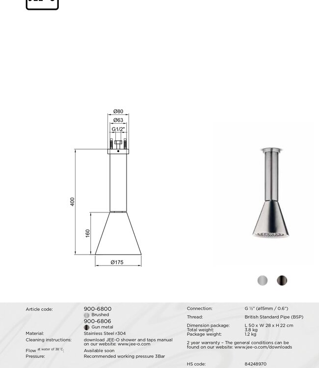 JEE-O Cone Douche Combinatie 04 | Meerdere Kleuren