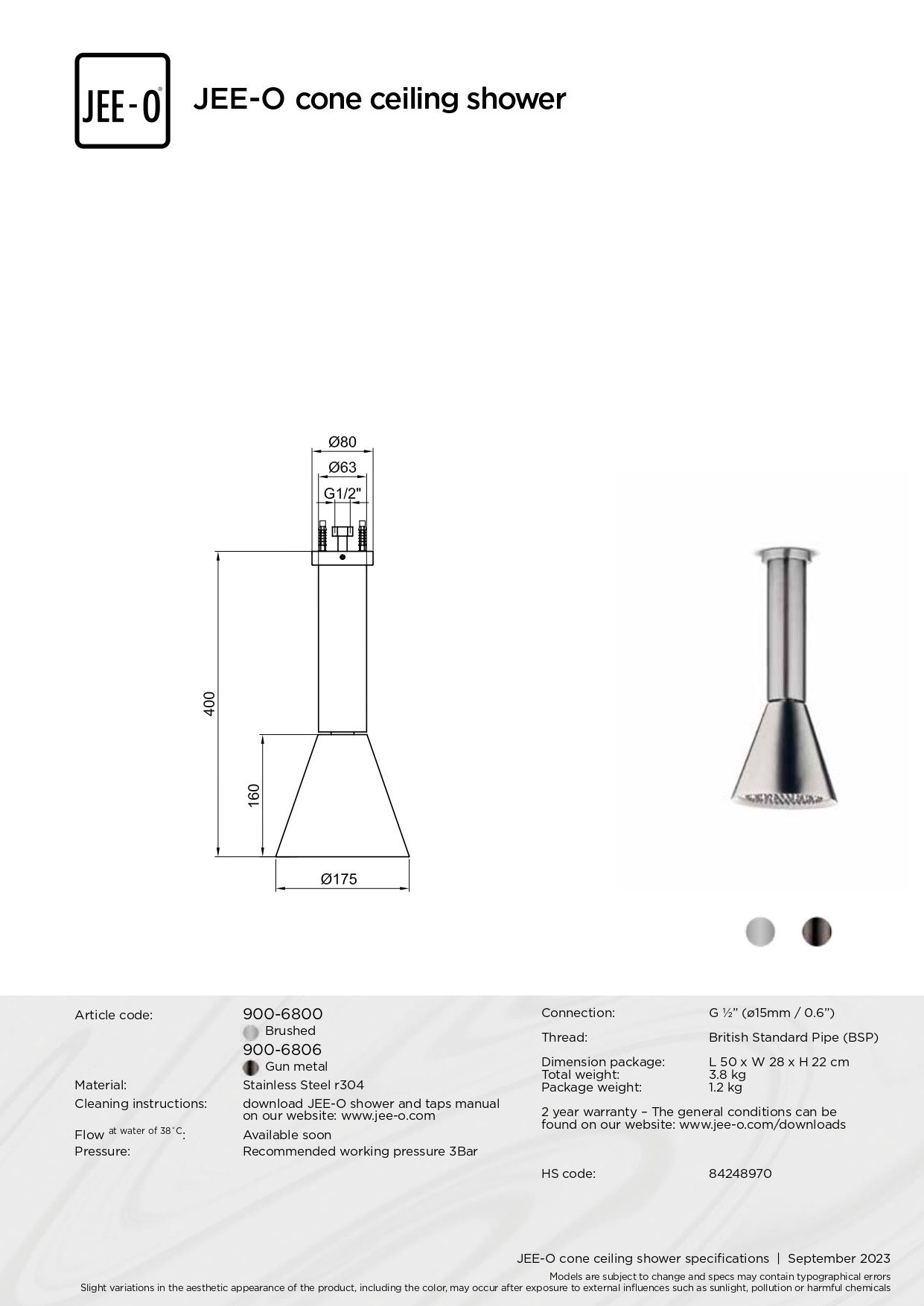 JEE-O Cone Douche Combinatie 04 | Meerdere Kleuren