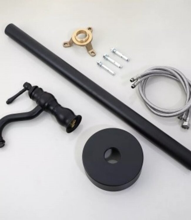 Rene Houtman Vrijstaande Nostalgische Badkraan | Zwart | H95 cm