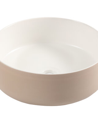 Differnz Waskom Mira | Keramiek | Beige/Wit | Ø36 x H12 cm