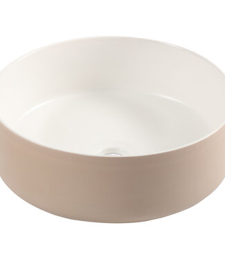 Differnz Waskom Mira | Keramiek | Beige/Wit | Ø36 x H12 cm
