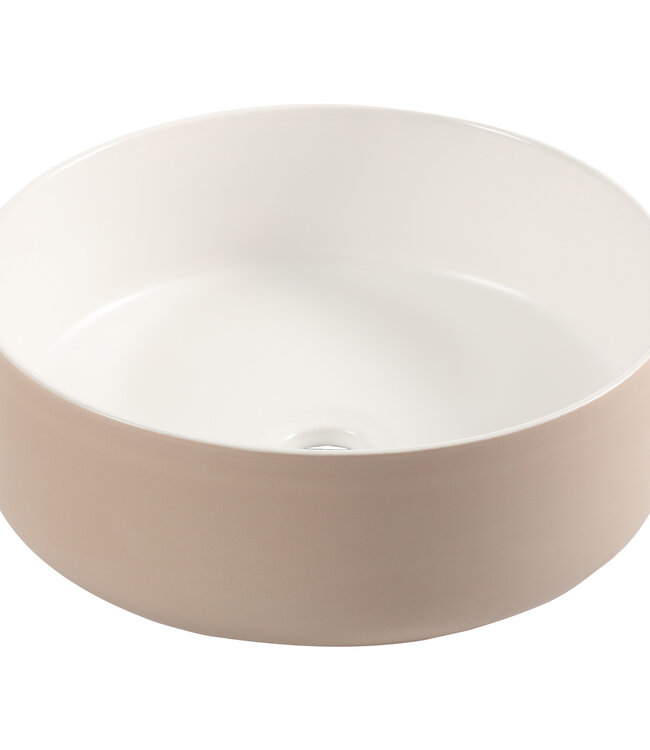 Differnz Waskom Mira | Keramiek | Beige/Wit | Ø36 x H12 cm